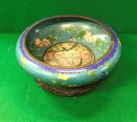 A 19th Century Chinese polychrome decorated cloisonné bowl,