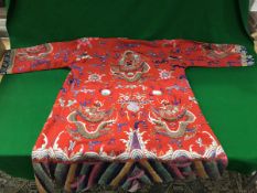 An early 20th Century traditional Chinese embroidered wedding gown,