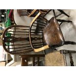 A 19th Century Thames Valley ash and elm stick back elbow chair