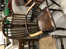 A 19th Century Thames Valley ash and elm stick back elbow chair