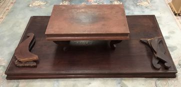 A circa 1900 Japanese chestnut table with removable legs,