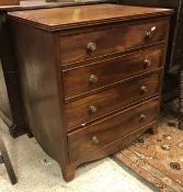A 19th Century mahogany chest of four drawers of small proportions