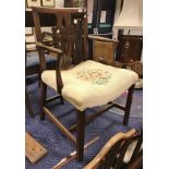 A set of five 19th Century mahogany provincial dining chairs in the Hepplewhite taste together with