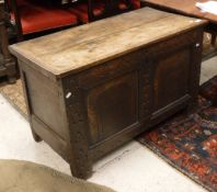 A 17th Century oak coffer of small proportions