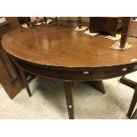 A mahogany D end dining table with additional leaf