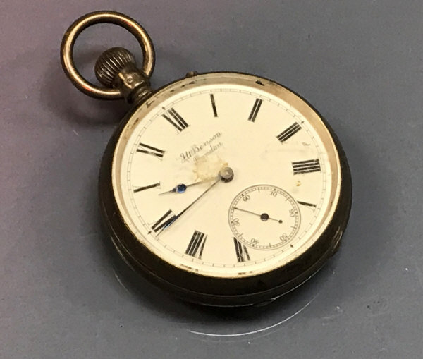 A silver cased pocket watch, the movement by J W Benson,