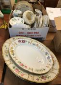A collection of 19th Century and later china wares to include Derby foliate decorated plates,