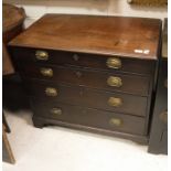 A 19th Century mahogany chest of four long drawers to bracket feet