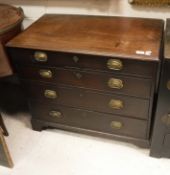 A 19th Century mahogany chest of four long drawers to bracket feet