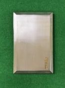 A mid 20th Century silver and engine turned rectangular cigarette case with gilt-washed interior,