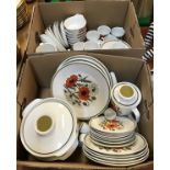Two boxes of J & G Meakin "Poppy" dinner wares