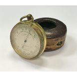 A 19th Century pocket barometer, the silvered dial inscribed "J Brown 76 St.