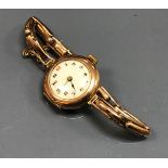 A circa 1900 9 carat gold cased ladies Rolex wristwatch with expanding bracelet,