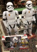 Two Star Wars First Order Stormtrooper Battle Buddy with sound effects together with a Star Wars