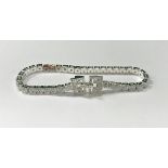 A silver and cubic zirconia Art Deco style bracelet