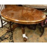A 19th Century burr walnut loo table,