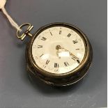 An early 18th Century silver pair cased pocket watch,