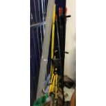 Assorted clamps, lights, spirit levels,