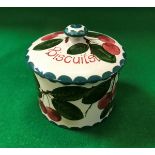 An early 20th Century Wemyss biscuit barrel with cover,