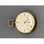 A 19th Century gold cased open face pocket watch, the cylinder movement by Adolphe Mottu of Geneva,