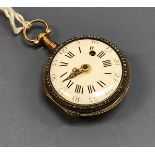 A 19th Century French gold faced open pocket watch,