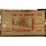 Twelve bottles Château de Rayne-Vigneau premier cru sauternes 2006 (OWC)