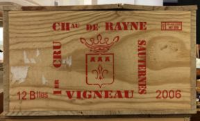 Twelve bottles Château de Rayne-Vigneau premier cru sauternes 2006 (OWC)