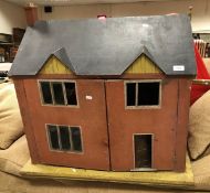 A vintage painted wooden dolls house CONDITION REPORTS size 78x61x74.