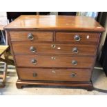 An early 20th Century mahogany and inlaid chest of two short over three long drawers
