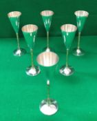 A set of six Stuart Devlin flutes of conical form,