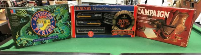 A Hornby Railways Intercity 125 set with spare track and additional train,