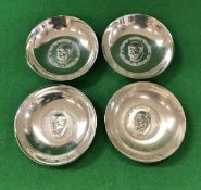 A set of four silver commemorative dishes inscribed "Rt. Hon.