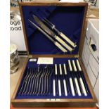 A box of six place plated canteen of cutlery "Taylors Eye Witness Sheffield"