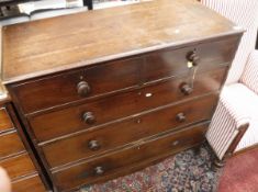 An early 19th Century mahogany chest of two short over three long graduated drawers
