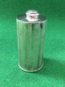 A George V silver and engine turned cylindrical talcum pot (by Alfred Nathan Andrews and Harry