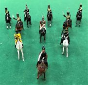 A collection of Britains painted metal cavalry figures various (38 horses some with riders)