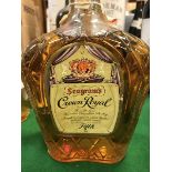 One bottle Seagrams Crown Royal Fine Delux Blended Canadian Whisky, 80% proof, 4/5 quart,