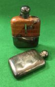 A Victorian silver hip flask with monogram and date "1897" (by Henry Greaves, London 1897),