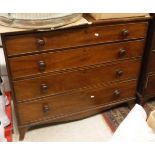 A Victorian mahogany square front chest of four graduating long drawers