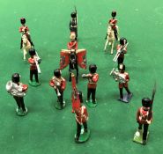 A boxed collection of various mounted and unmounted bandsmen,