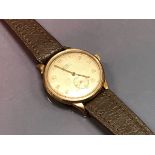 A 9 carat gold cased gentleman's wristwatch, the movement by Trebex,