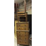 An early 20th Century oak chest on chest,