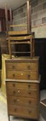 An early 20th Century oak chest on chest,
