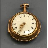 An 18th Century gold pair cased pocket watch, the single fusee movement by Samuel Atkins of London,