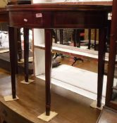 A 1920s mahogany ladies bureau bookcase together with an Edwardian mahogany demilune fold over tea