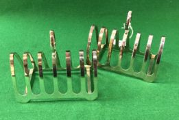 A pair of modern silver six section toast racks (by Roberts & Belk, Sheffield 1979), 10.