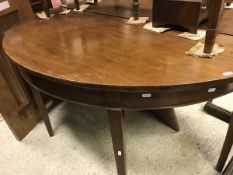 A mahogany D end dining table with addit