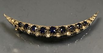 A circa 1900 diamond and sapphire cresce