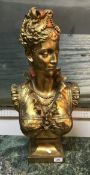 A modern gilt bust of Marie Antoinette