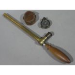 A World War I brass trench periscope with mahogany handle by R and J Beck Ltd c.